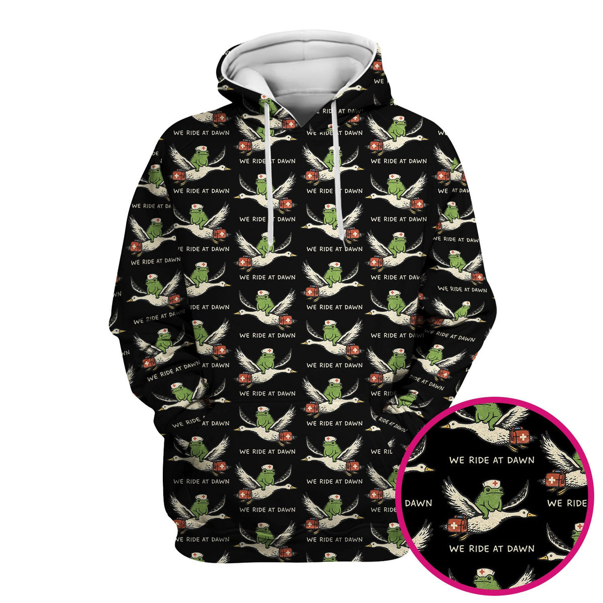 Frog Riding Goose Nurse Scrub Top