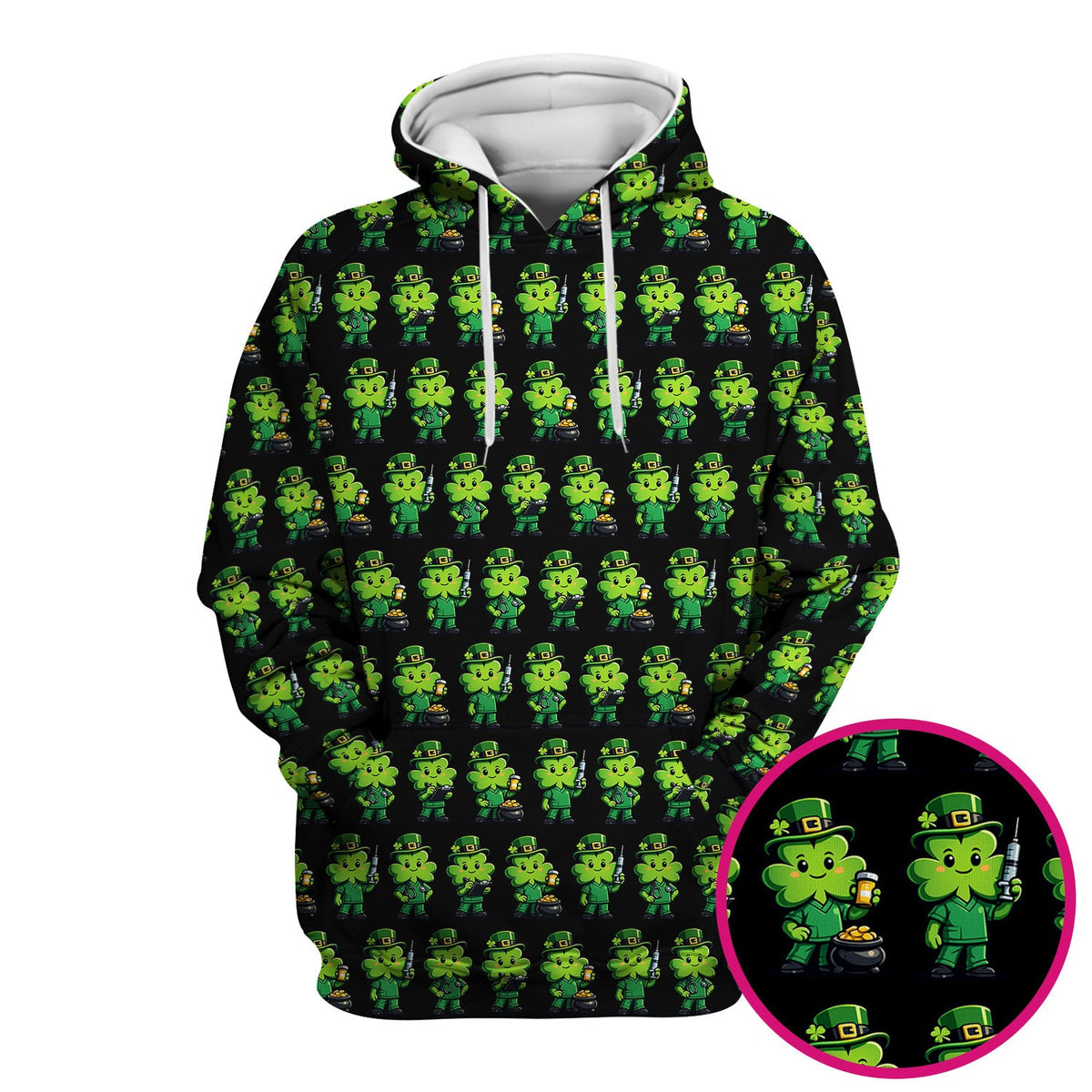 St Patrick Leprechaun Nurse Scrub Top