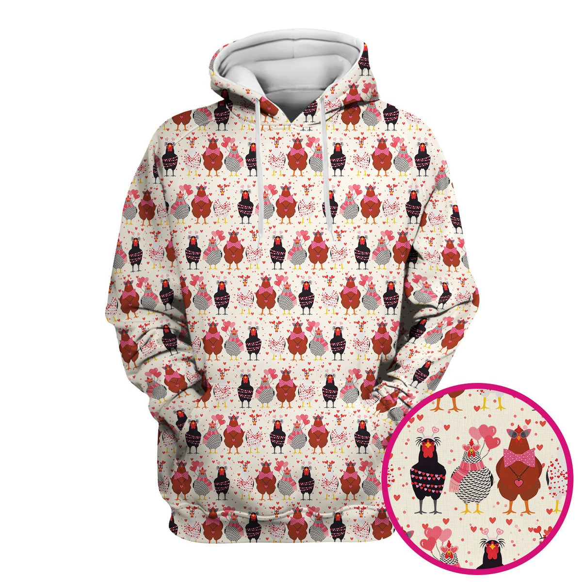 Funny Chicken Valentine Scrub Top, Chicken Pattern Scrub Shirt For Nursing, Valentine Gift For Nurse