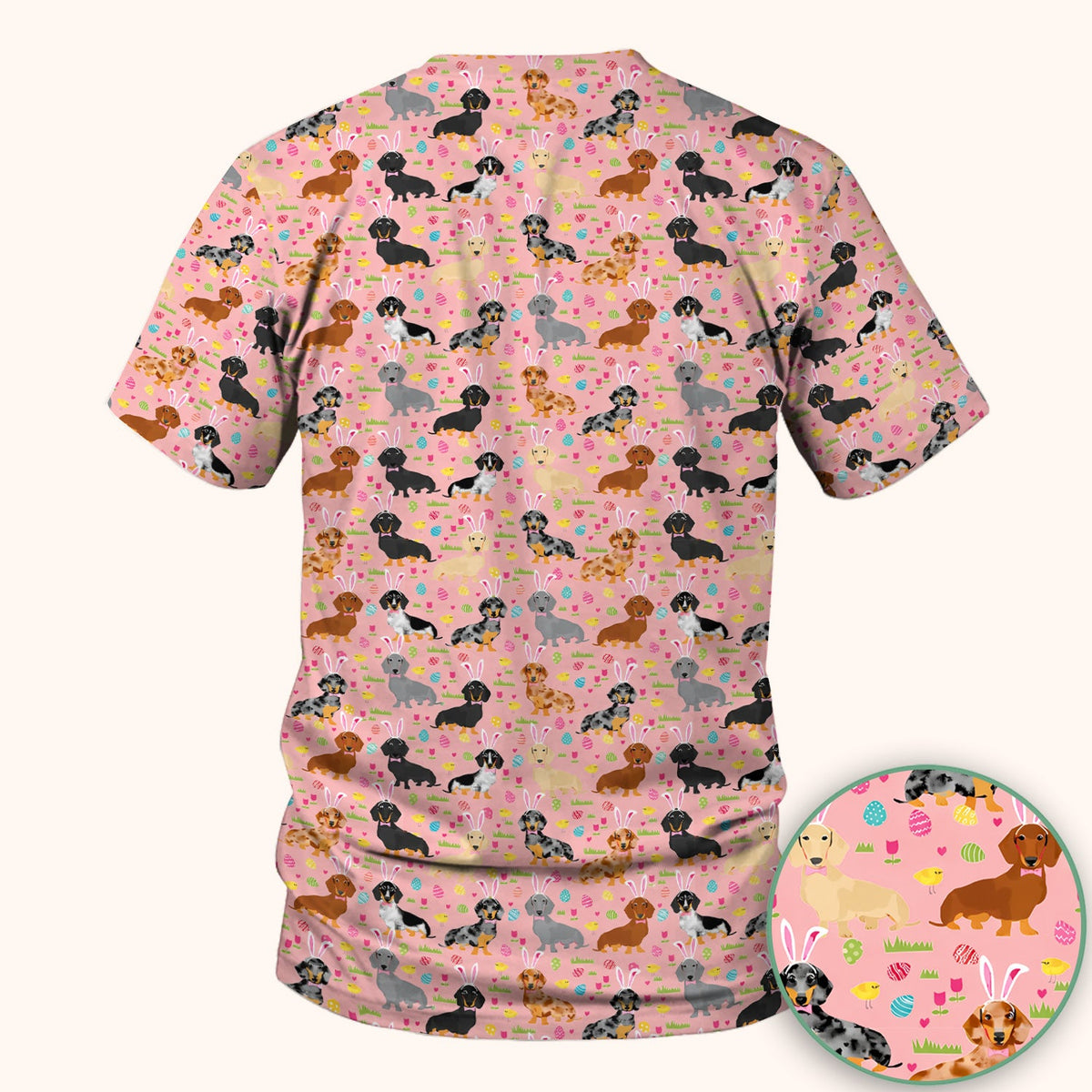 Dachshund Dog Nurse Scrub Top - Easter Gift