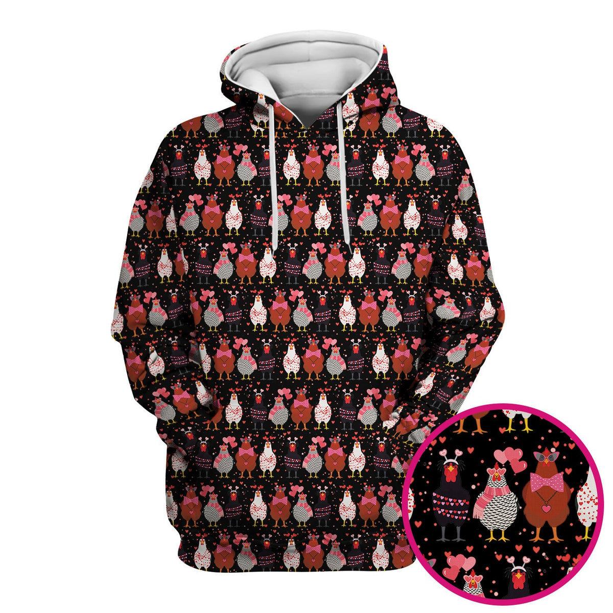 Funny Chicken Valentine Scrub Top, Chicken Pattern Scrub Shirt For Nursing, Valentine Gift For Nurse