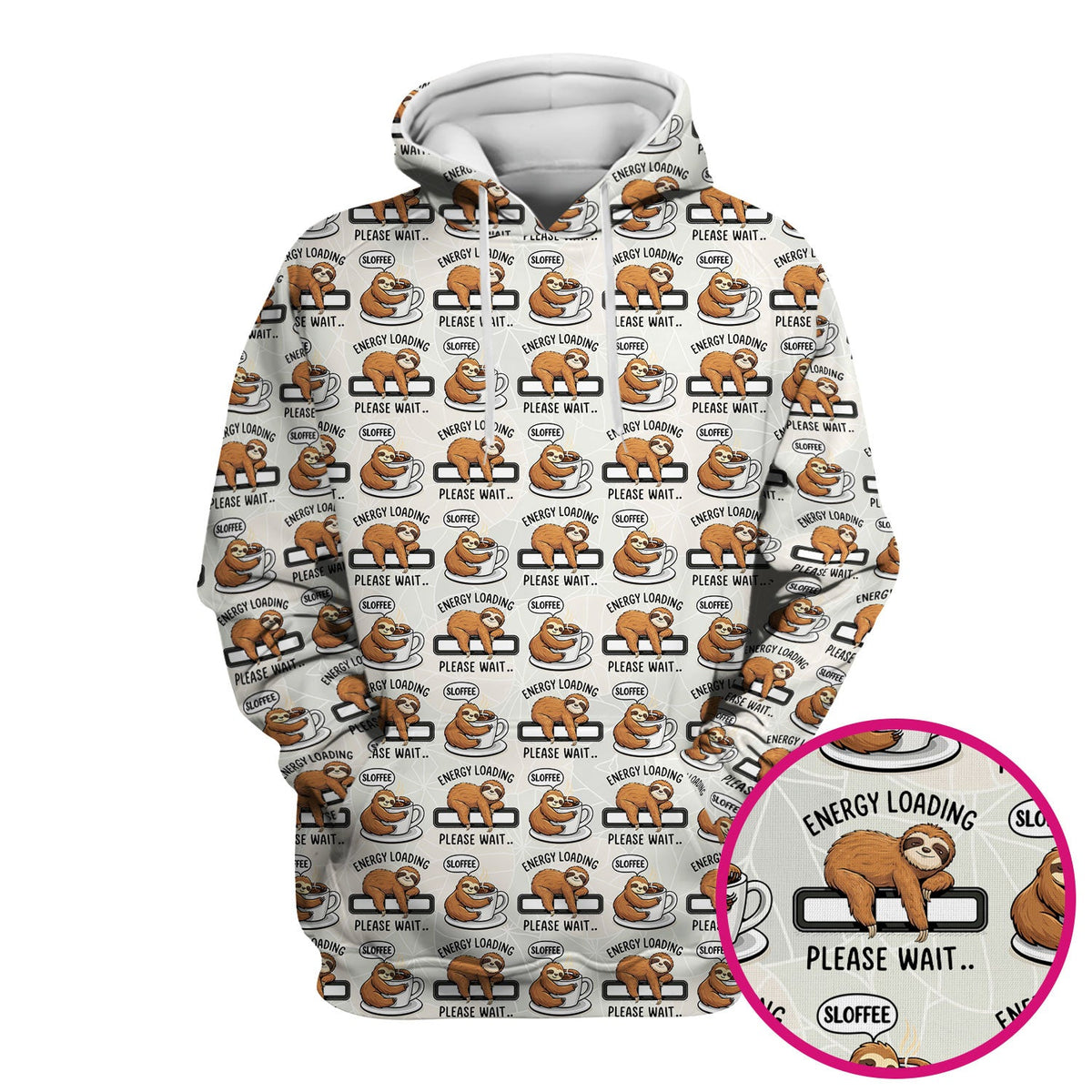 Sloth Coffee Energy Nurse Scrub Top