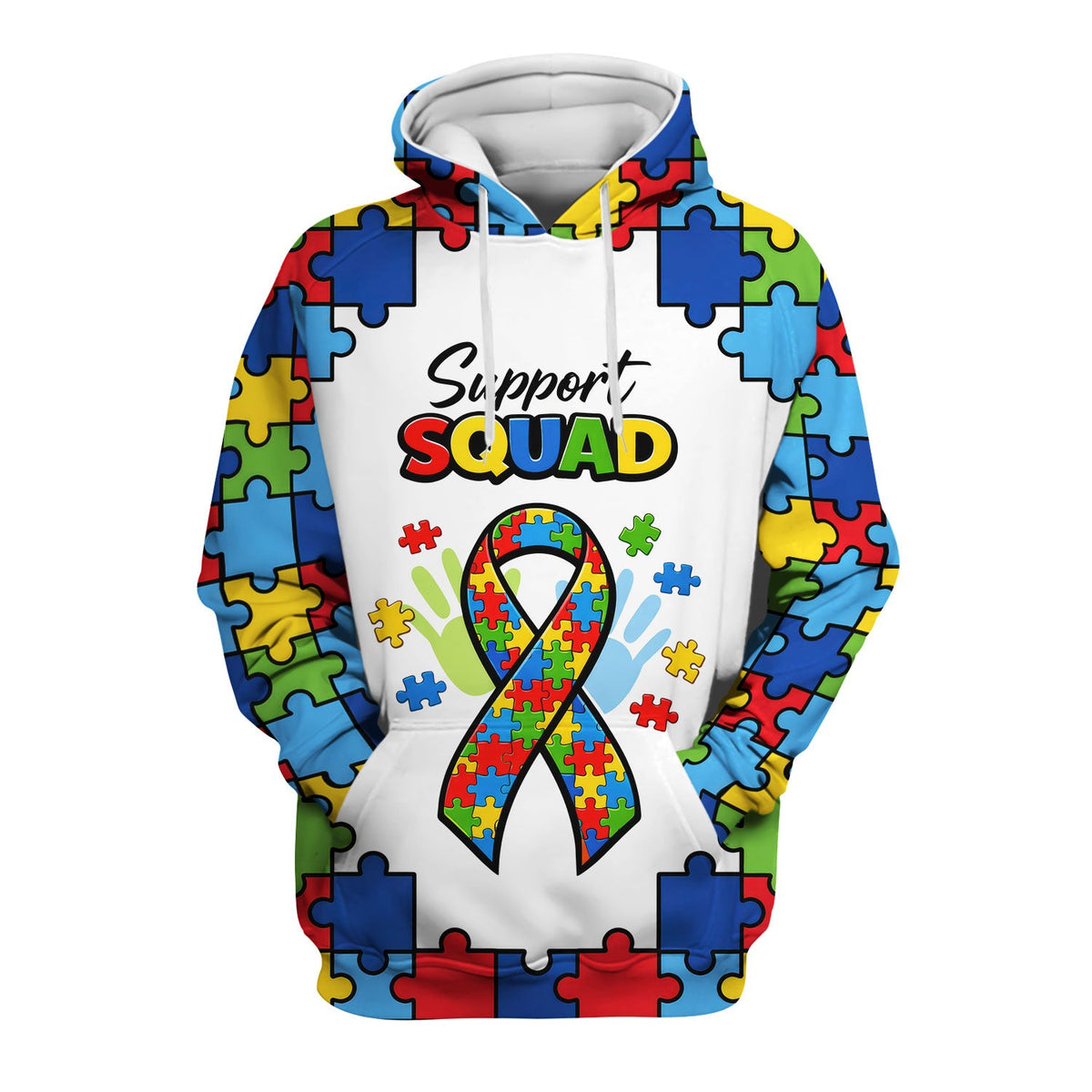 Autism Support Squad Puzzle Ribbon Nurse Scrub Top