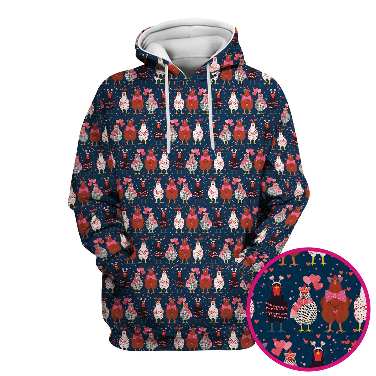 Funny Chicken Valentine Scrub Top, Chicken Pattern Scrub Shirt For Nursing, Valentine Gift For Nurse