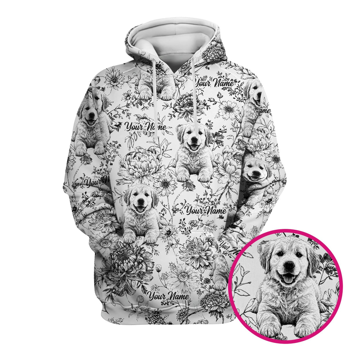 Personalized Pet Photo Floral Nurse Scrub Top