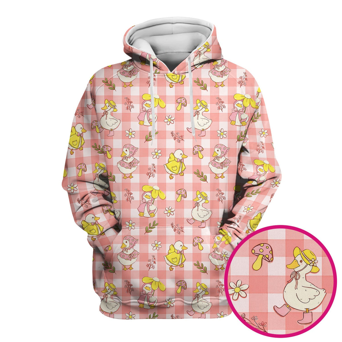 Duck Outfit Gingham Nurse Scrub Top