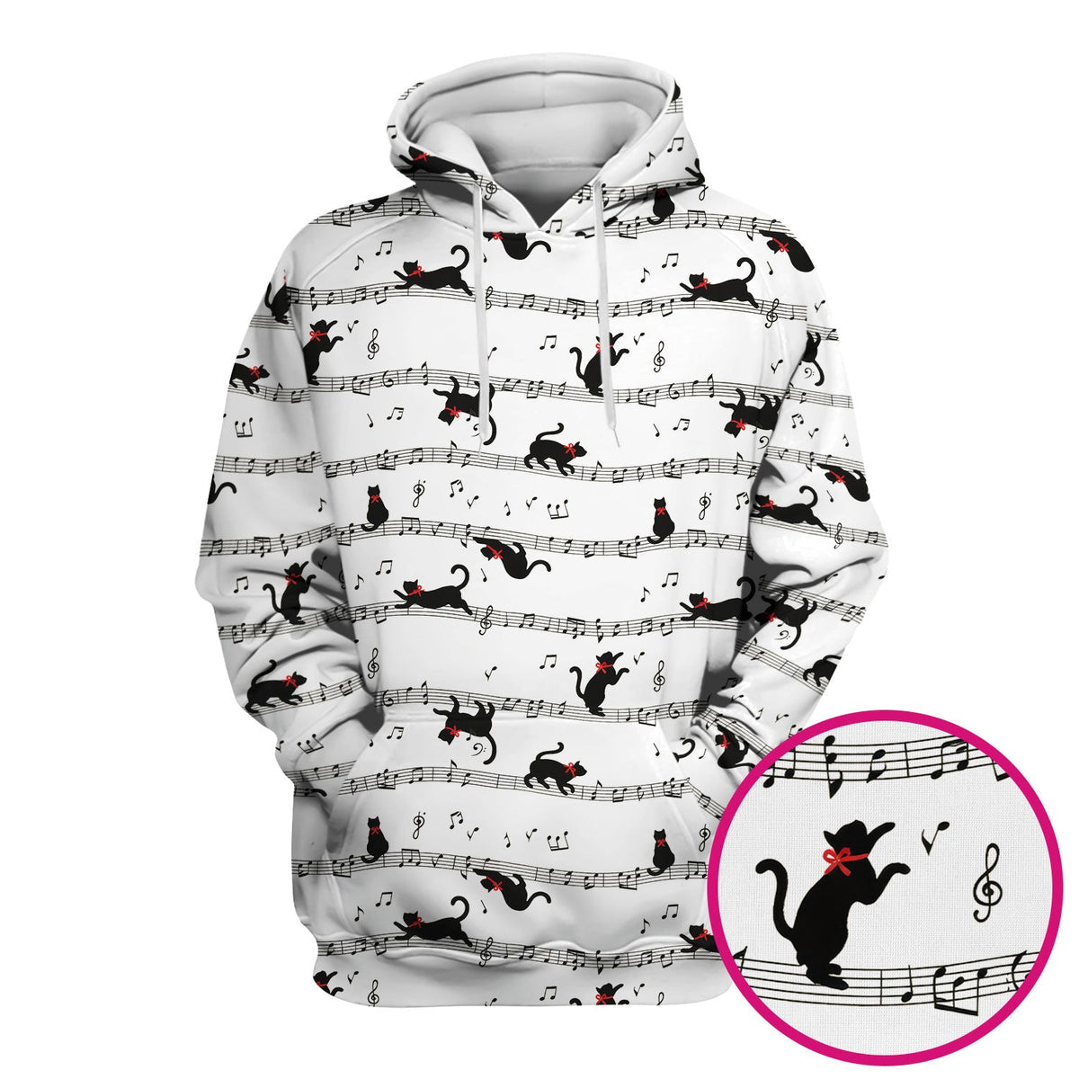 Dancing Black Cat Music Nurse Scrub Top