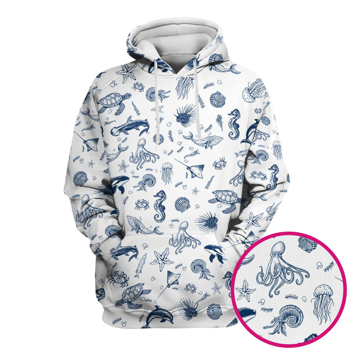 Marine Sea Life Nurse Scrub Top