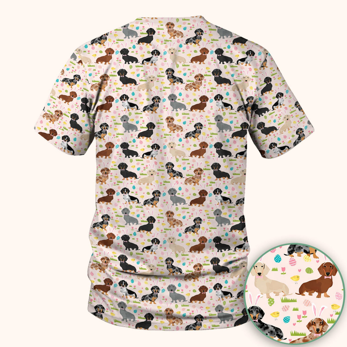 Dachshund Dog Nurse Scrub Top - Easter Gift