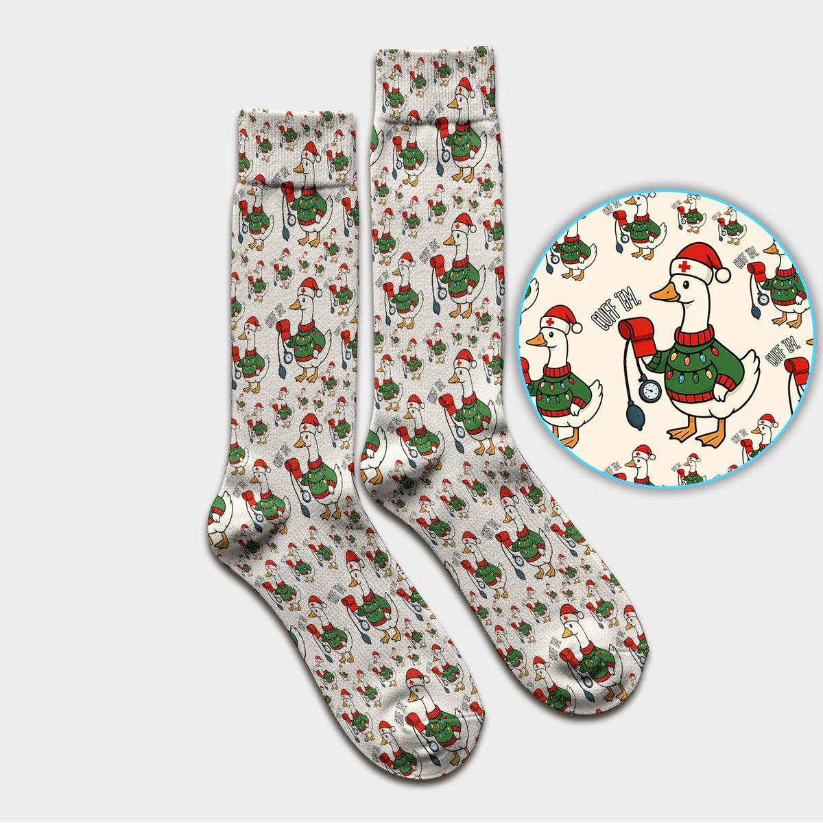 Christmas Duck Nurse Socks