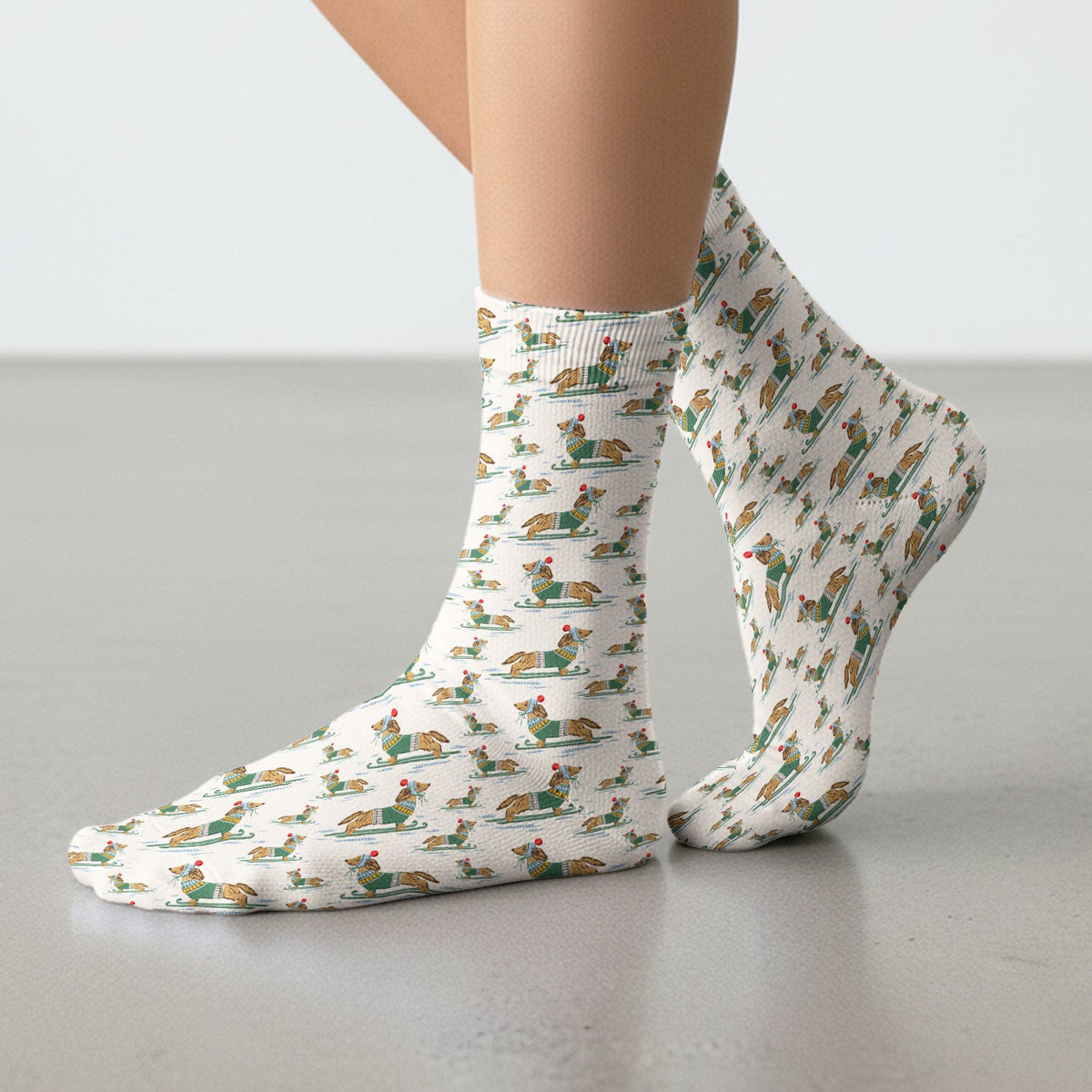 Dachshund Winter Nurse Socks