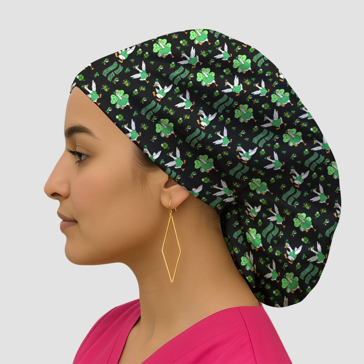 Silly Goose Shamrock Scrub Cap