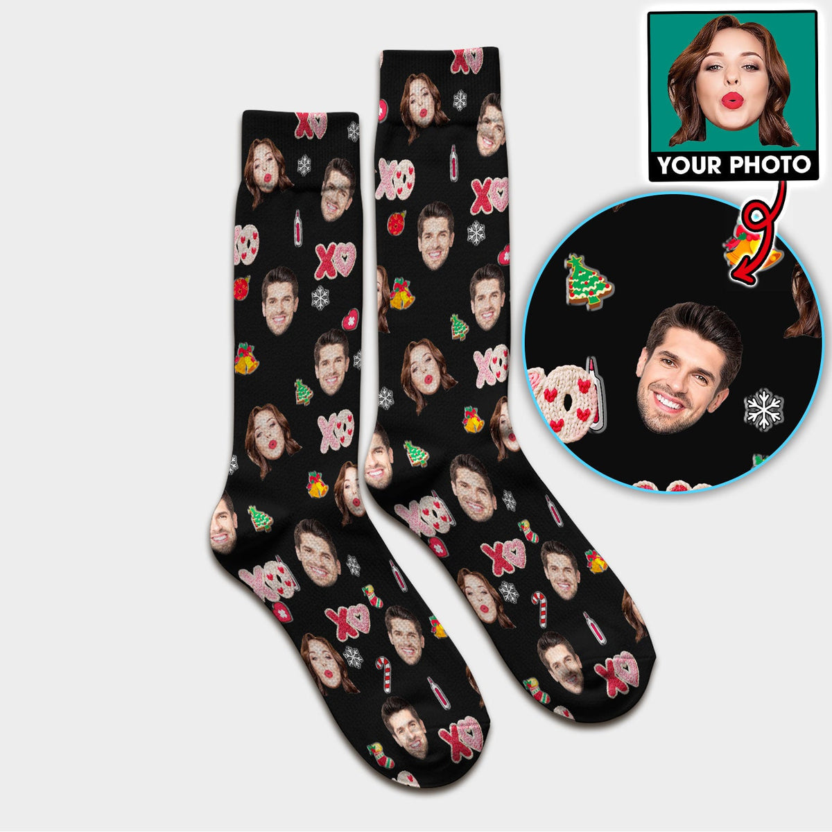 Personalized Photo Face Nurse Scrub Socks