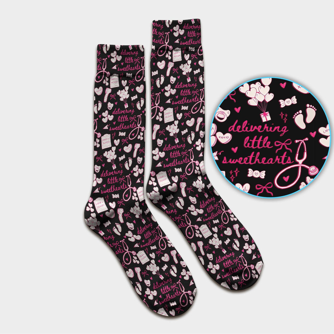 Valentine Labor Delivery XOXO Nurse Socks