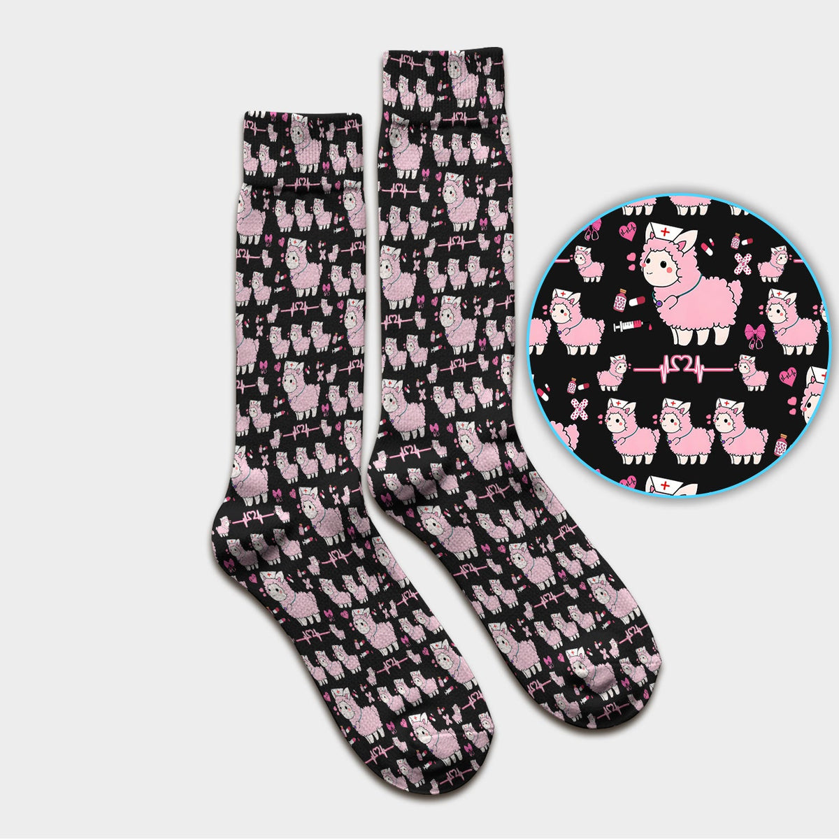 Llama Ain't Got Time For Your Drama Nurse Socks