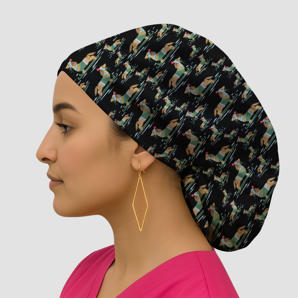 Dachshund Winter Scrub Cap