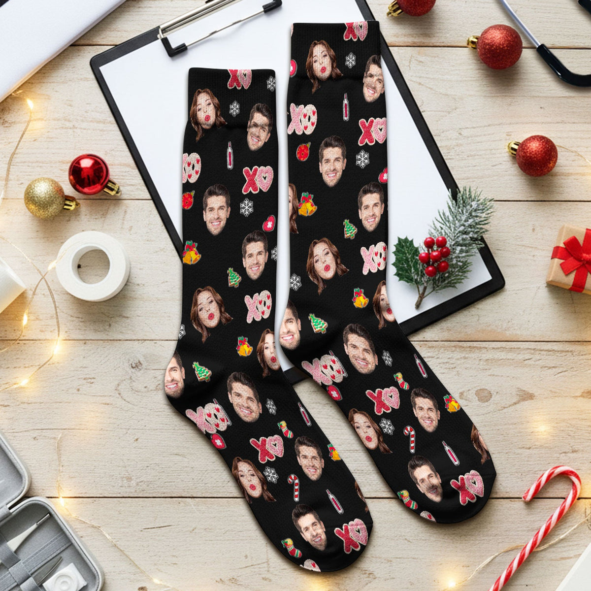 Personalized Photo Face Nurse Scrub Socks