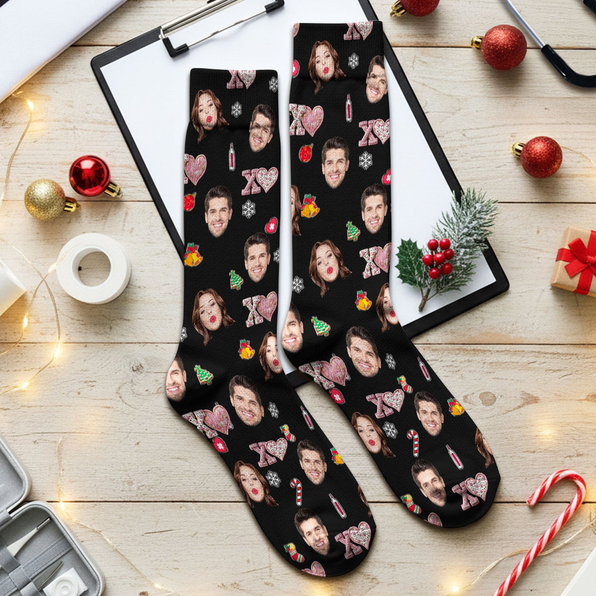 Personalized Photo XOXO Nurse Socks