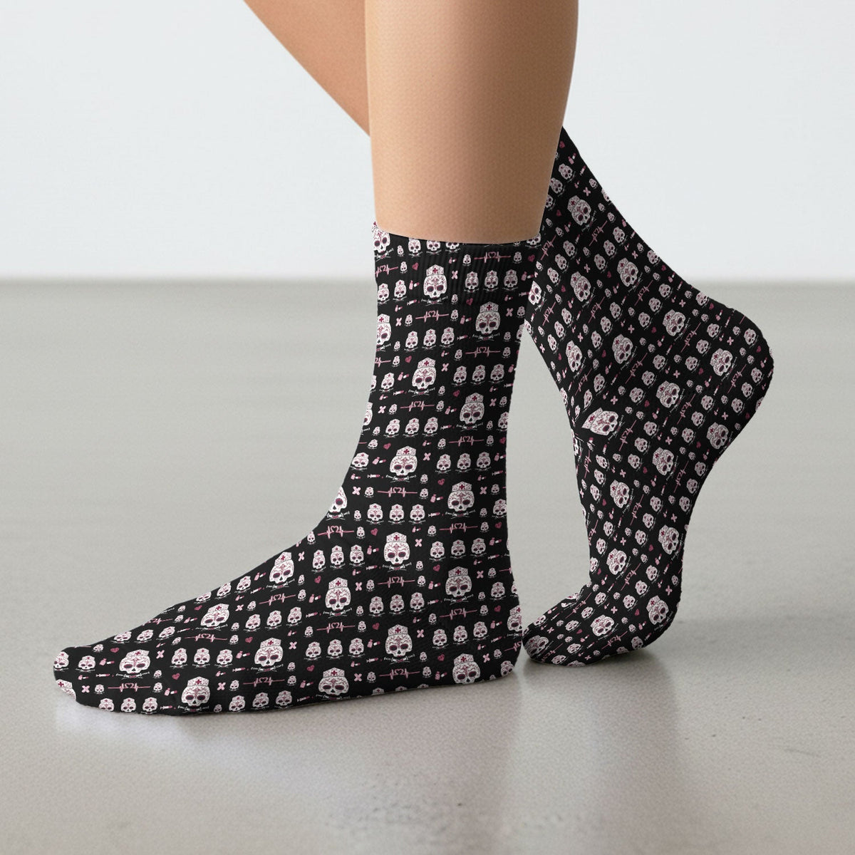 Sugar Skull Nurse Socks
