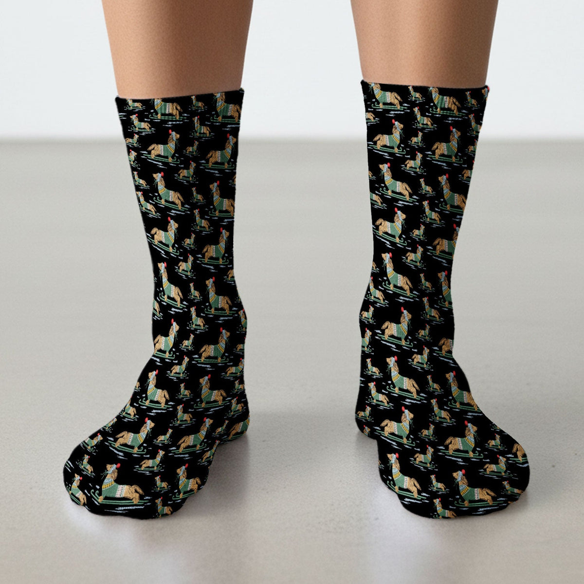 Dachshund Winter Nurse Socks