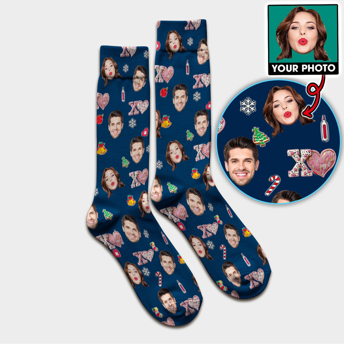 Personalized Photo XOXO Nurse Socks