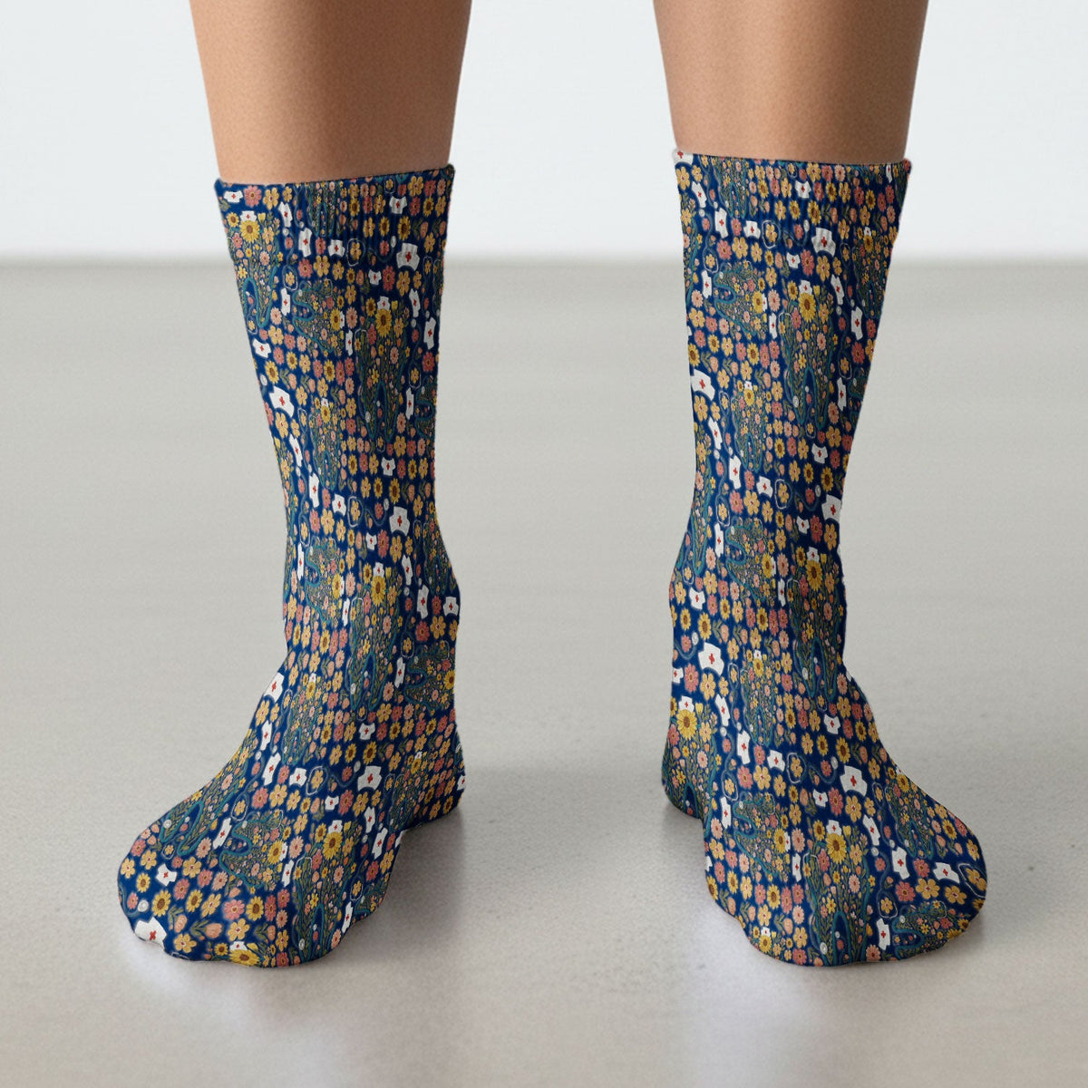 Boho Floral Tooth Nurse Socks - Christmas Gift