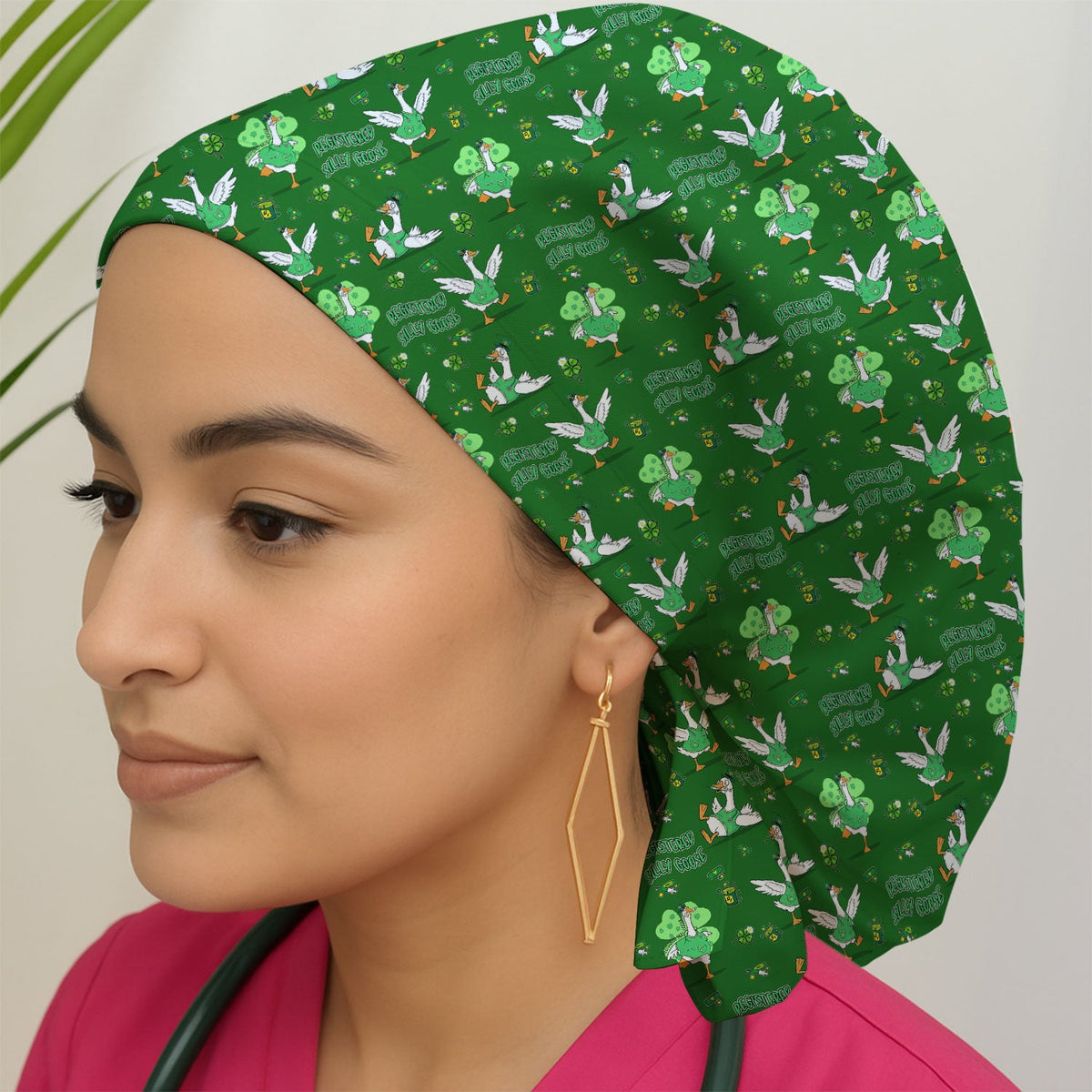 Silly Goose Shamrock Scrub Cap
