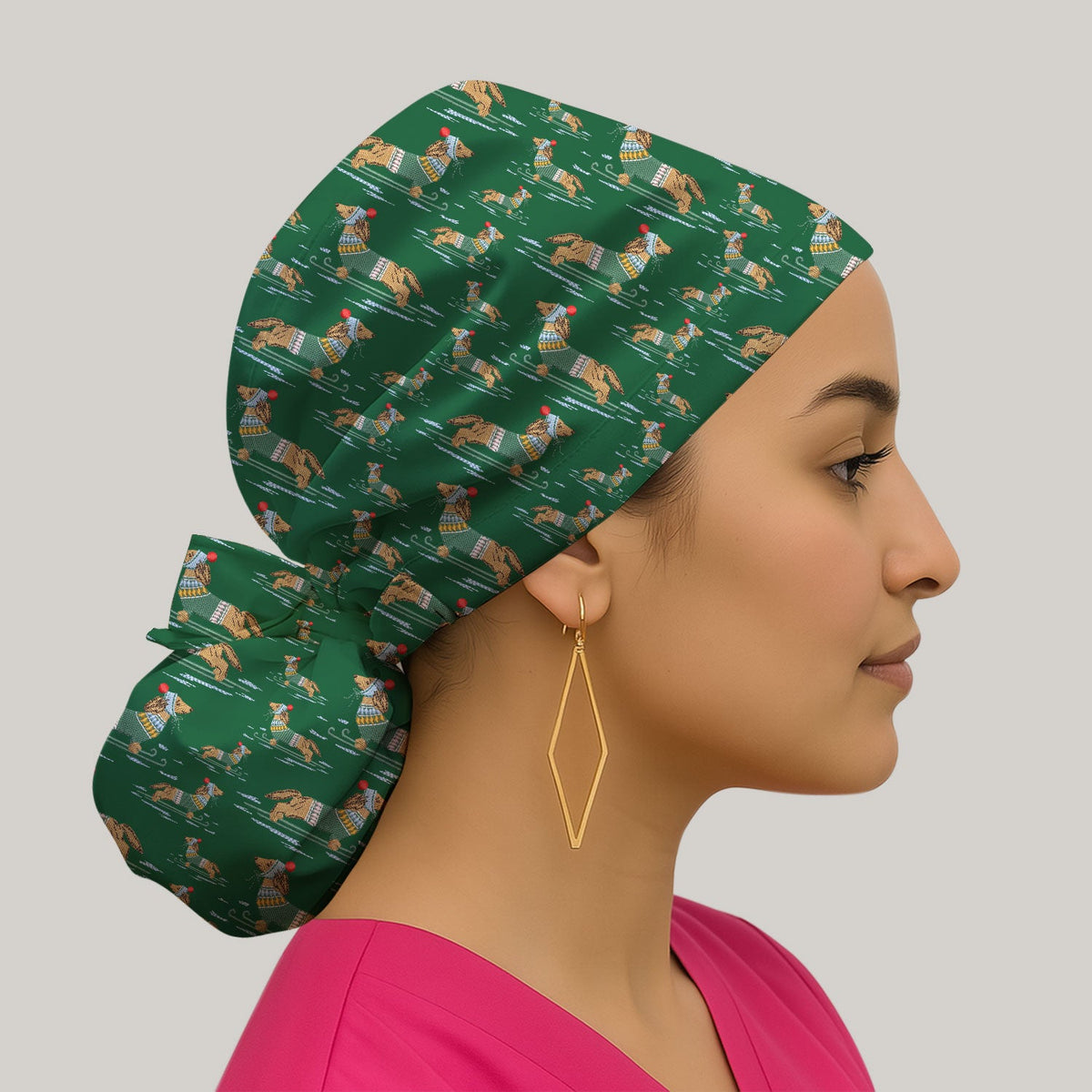 Dachshund Winter Scrub Cap