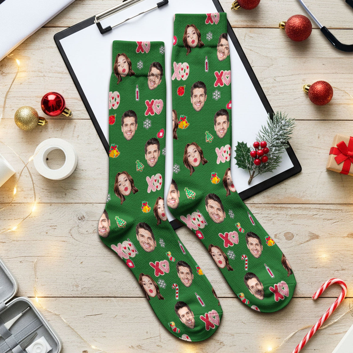 Personalized Photo Face Nurse Scrub Socks