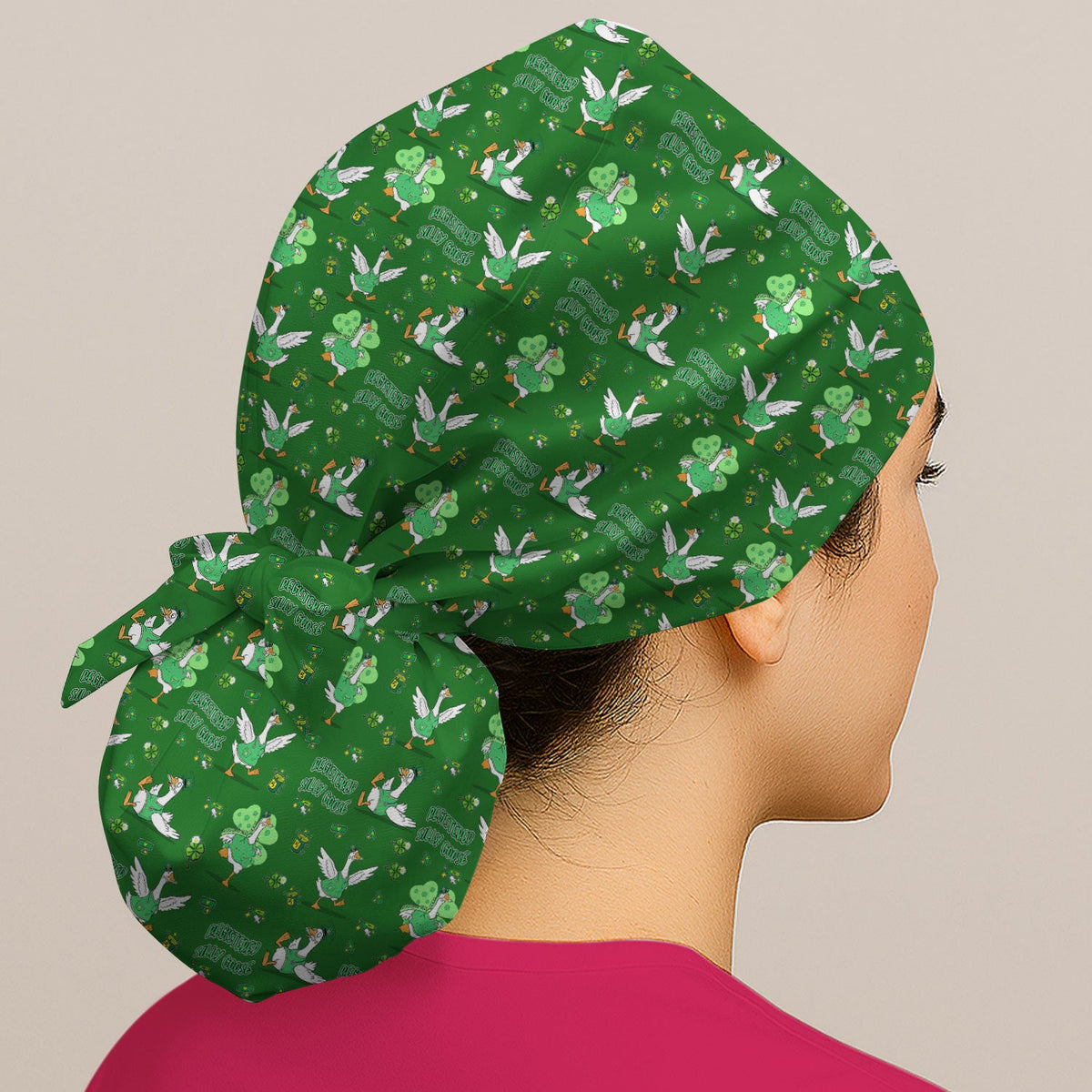 Silly Goose Shamrock Scrub Cap