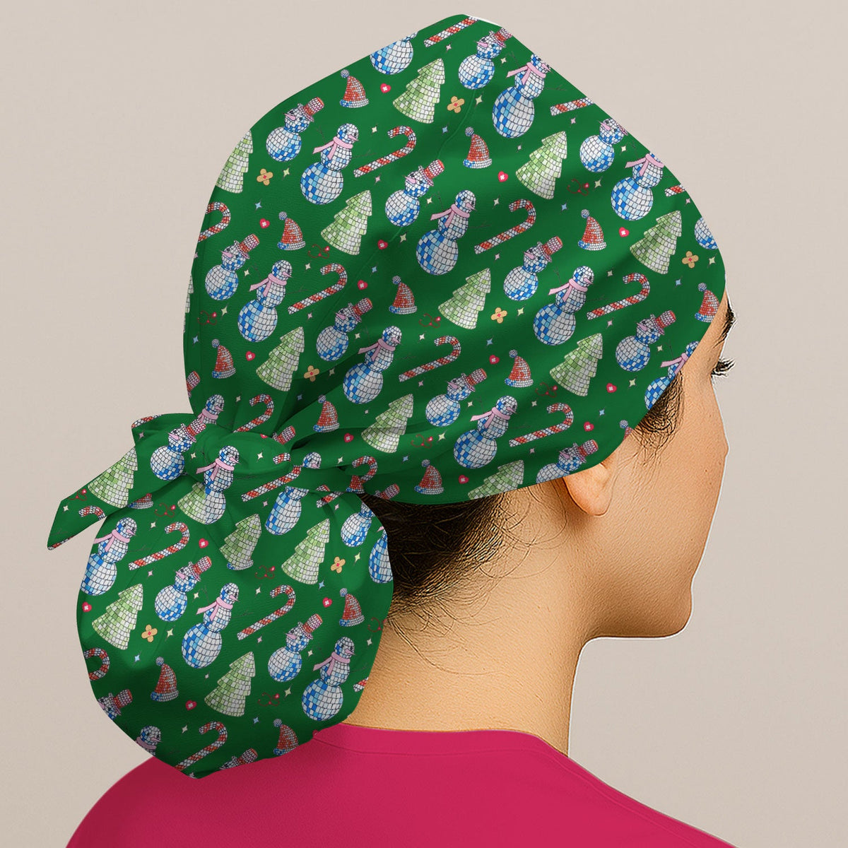 Christmas Snowman Scrub Cap