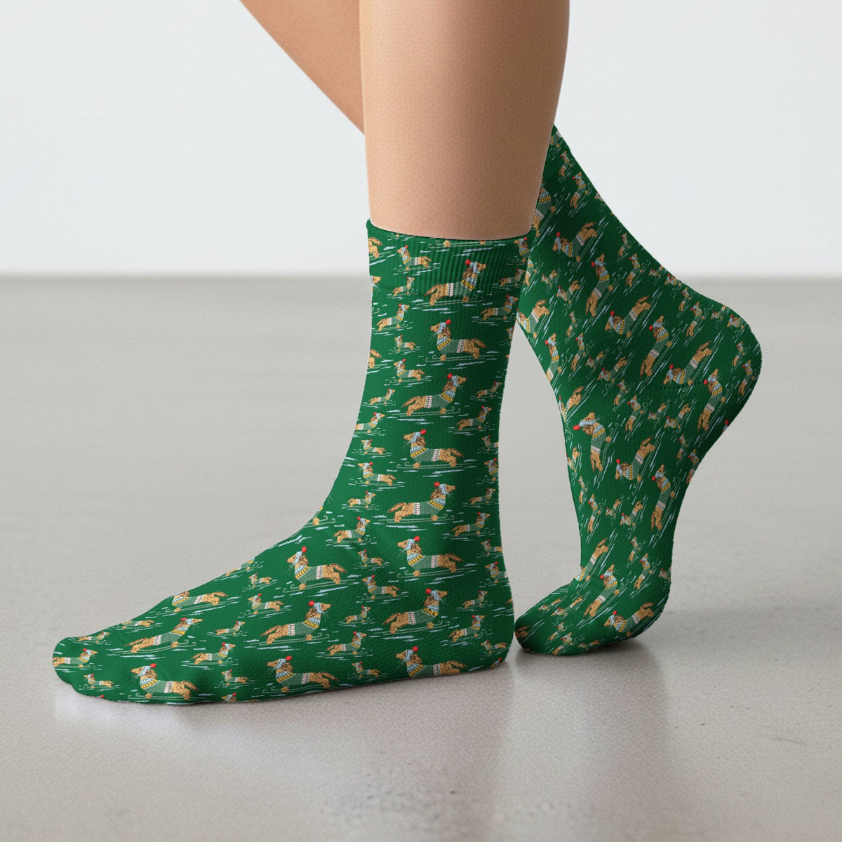 Dachshund Winter Nurse Socks