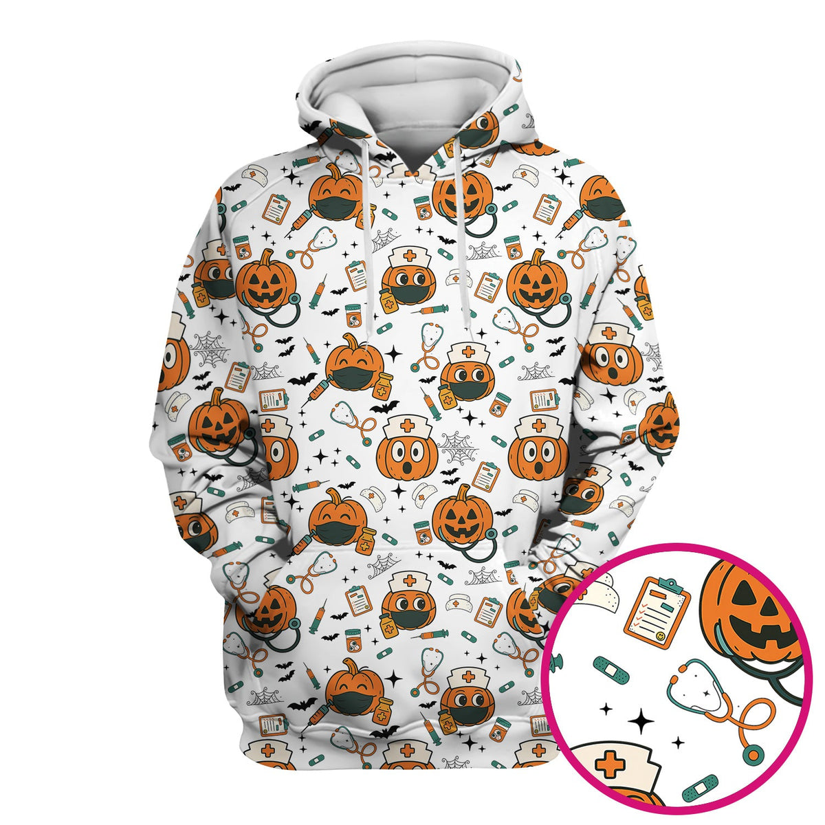 Spooky Holiday Nurse Scrub Top - Halloween Gift