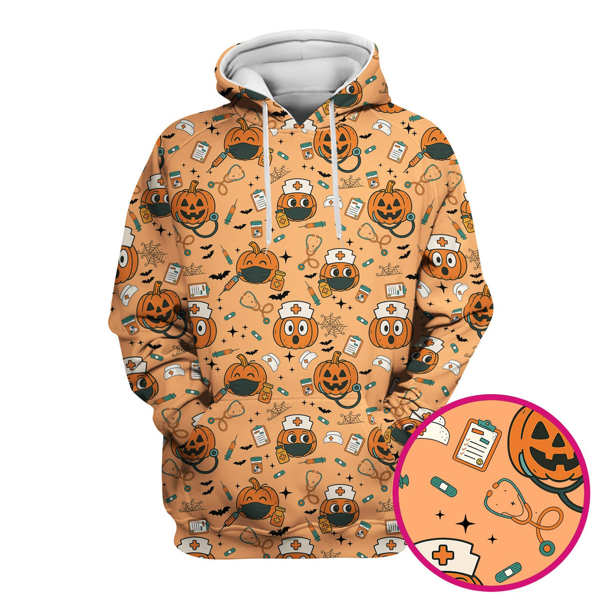 Spooky Holiday Nurse Scrub Top - Halloween Gift