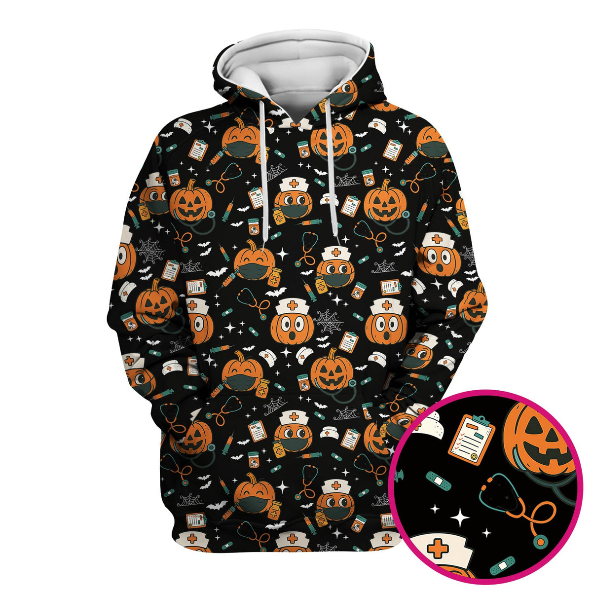 Spooky Holiday Nurse Scrub Top - Halloween Gift
