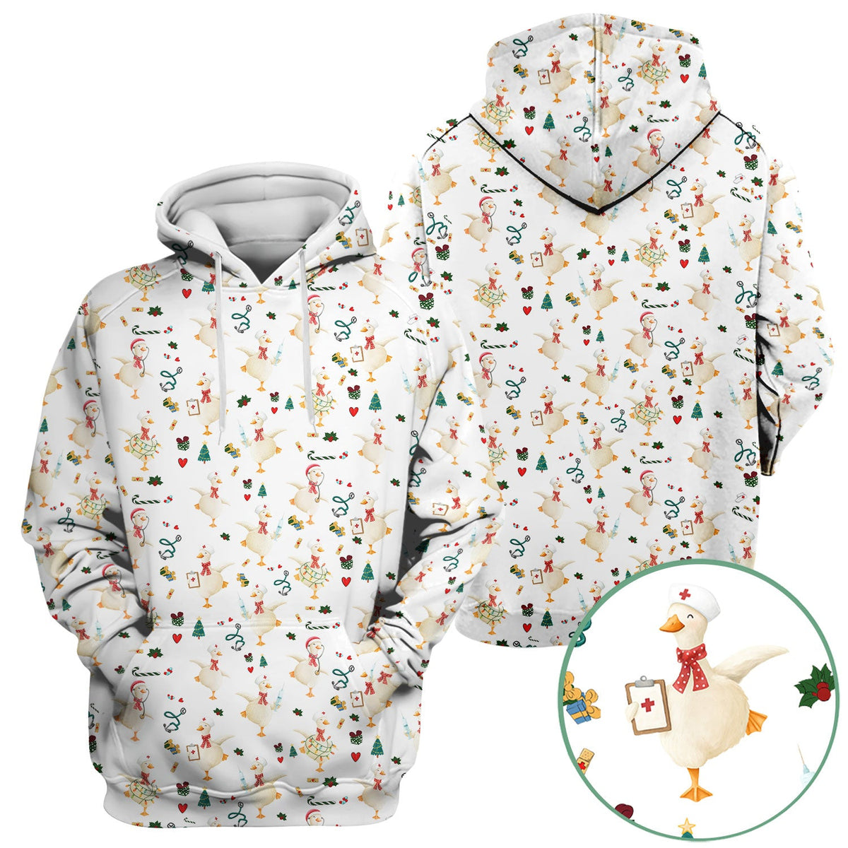 Christmas Goose Nurse Scrub Top