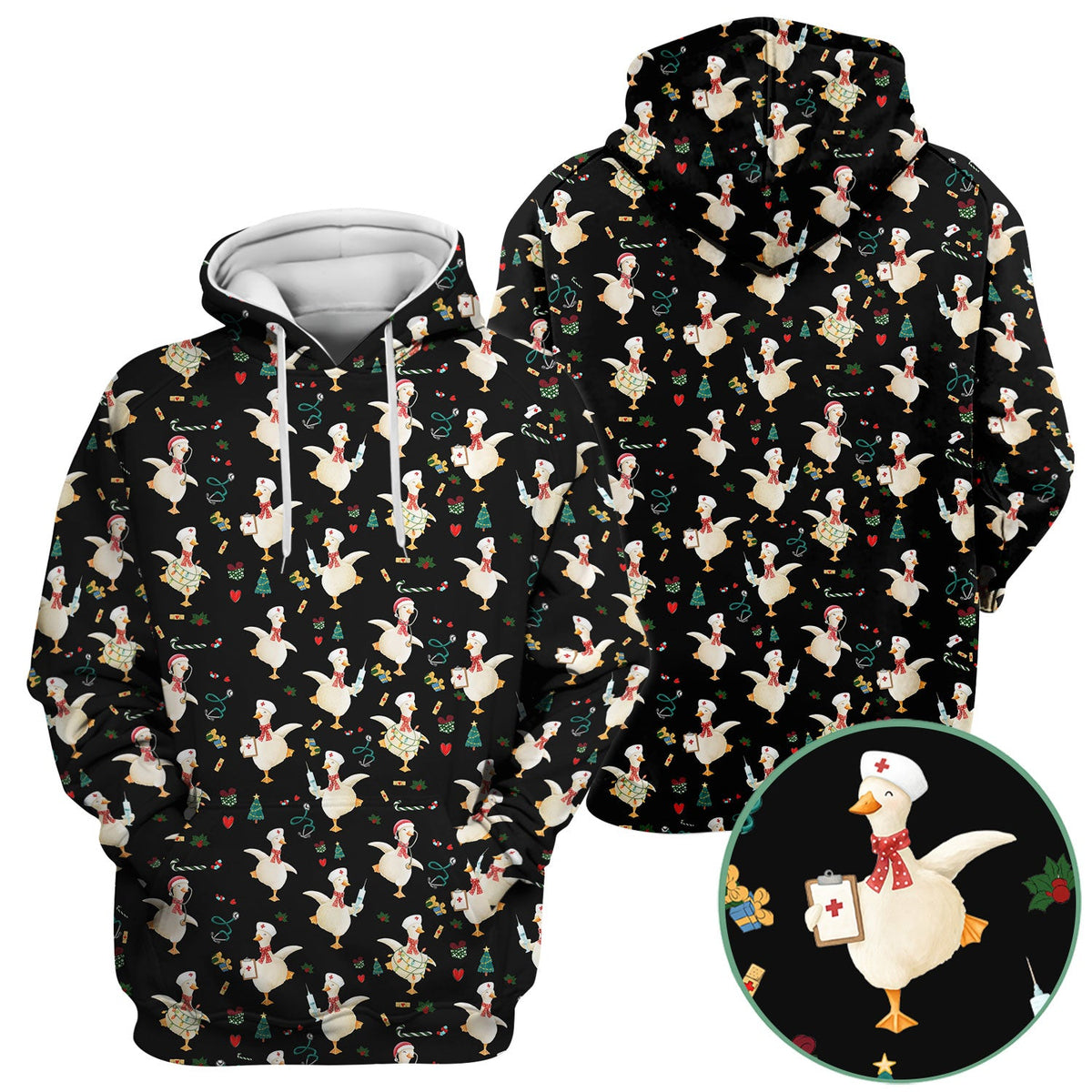 Christmas Goose Nurse Scrub Top
