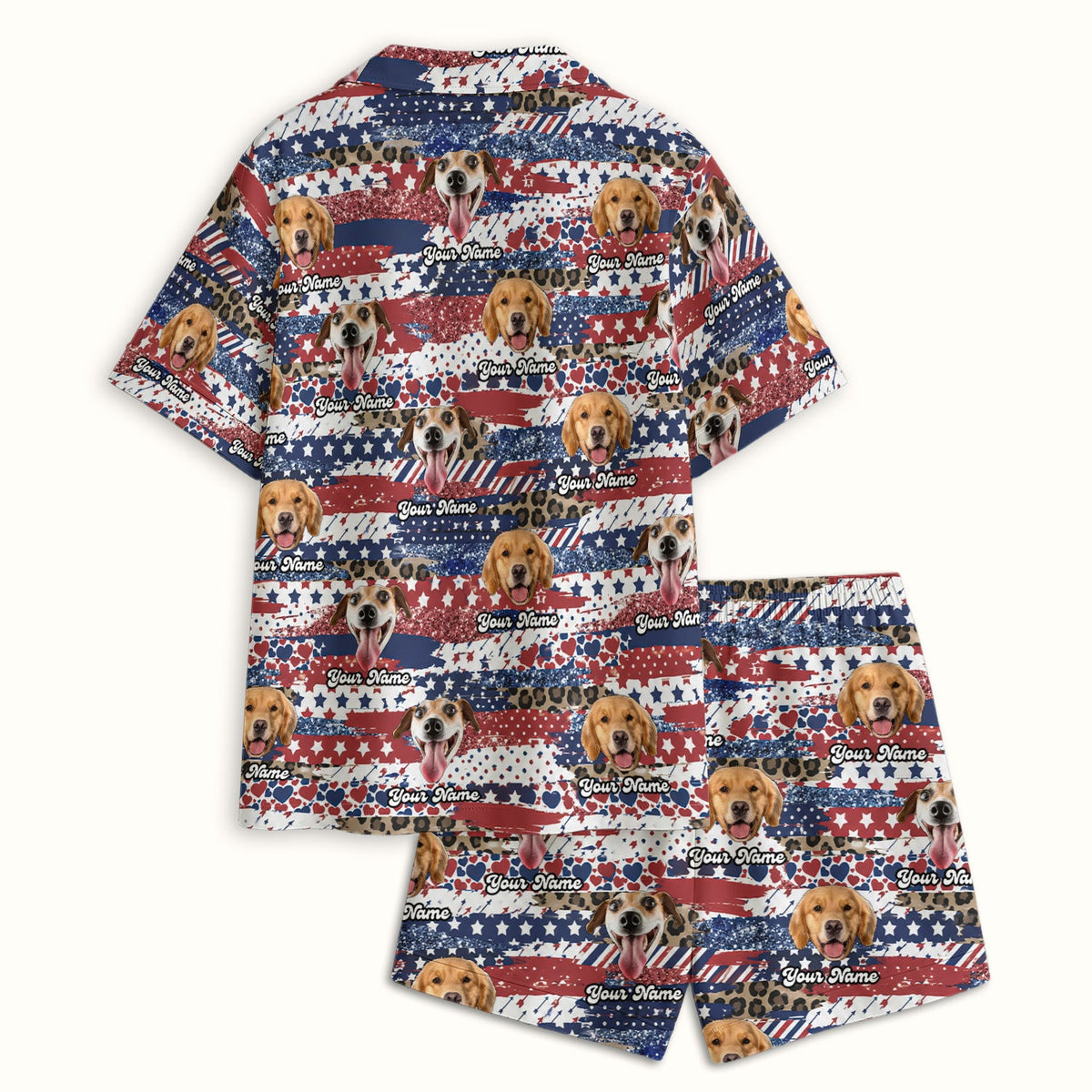 Dog Photo Flag Pajama Set