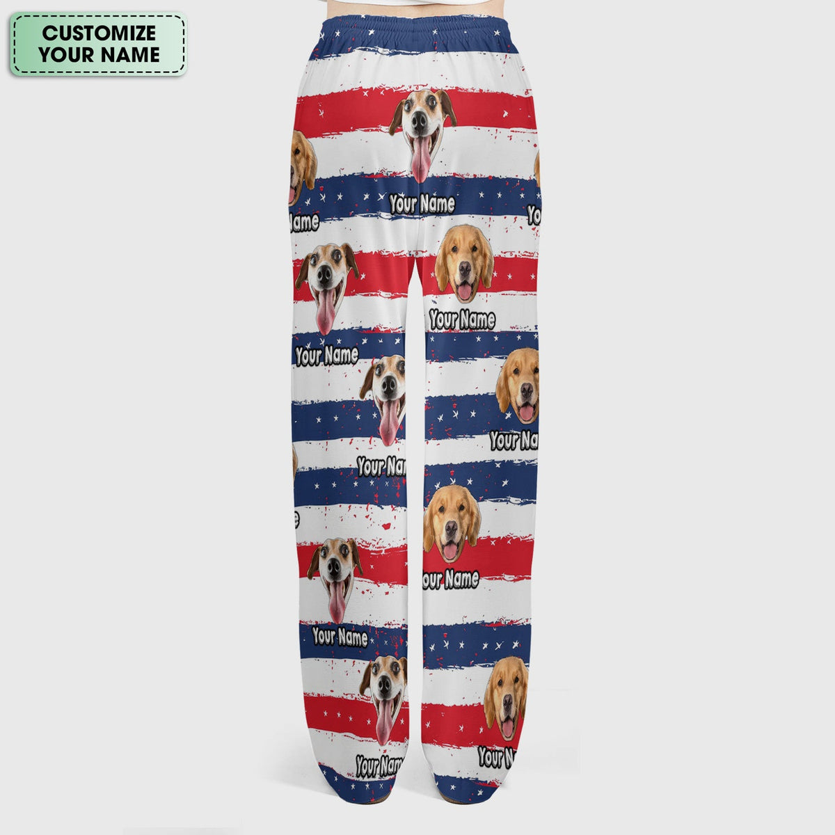 Personalized Dog Flag Stripe Nurse Scrub Set