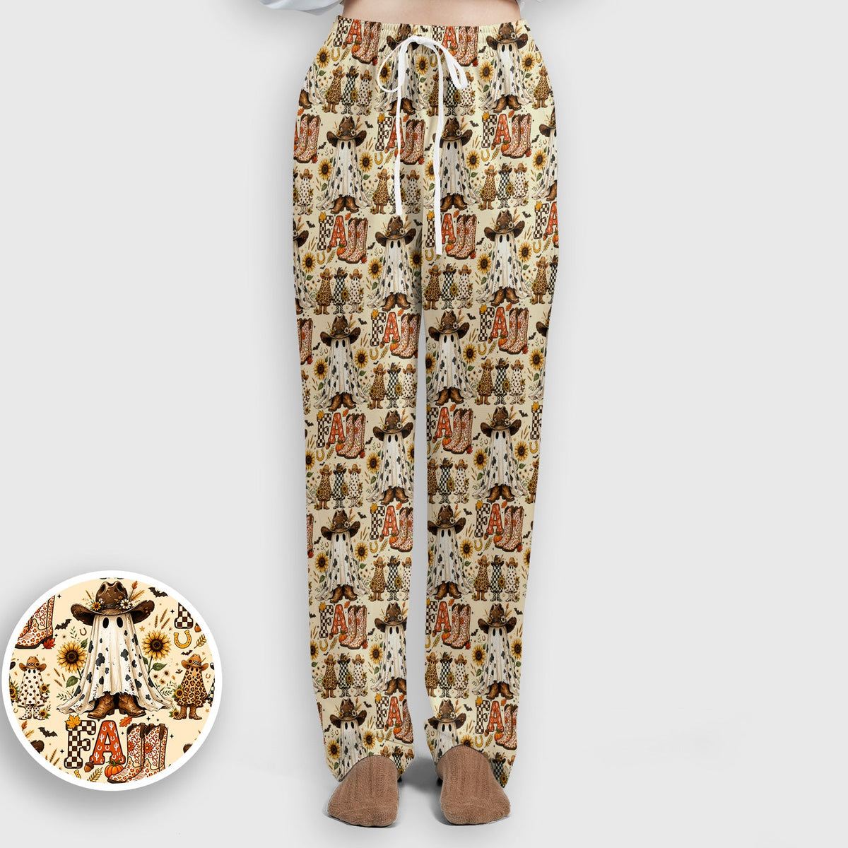 Cowboy Boots Halloween Ghost Nurse Scrub Set