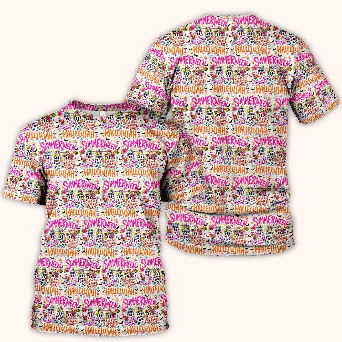 Summer Halloween Ghost Nurse Scrub Top