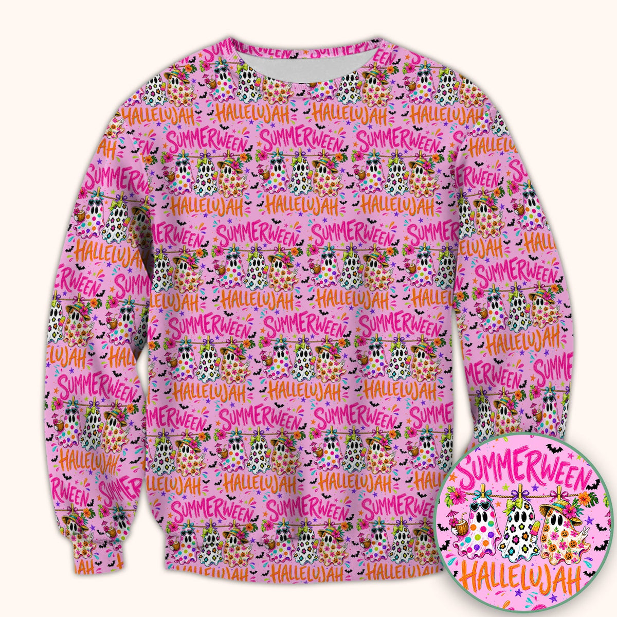 Summer Halloween Ghost Nurse Scrub Top