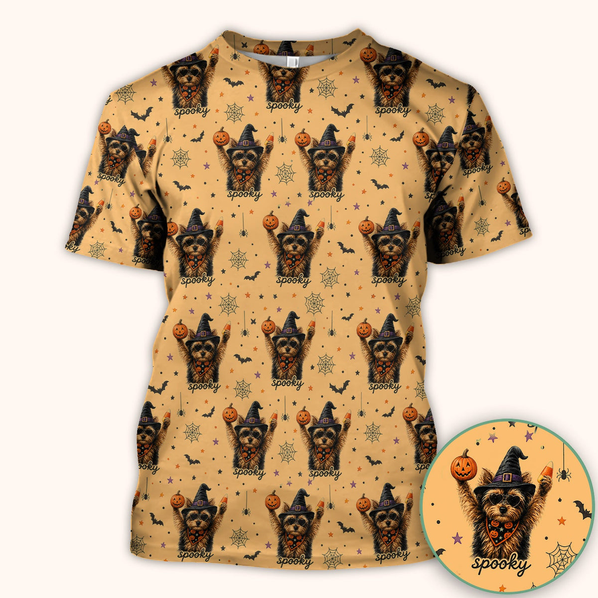 Spooky Yorkie Nurse Scrub Top