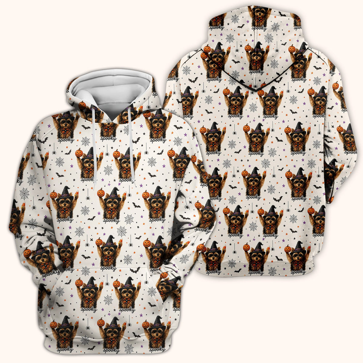 Spooky Yorkie Nurse Scrub Top