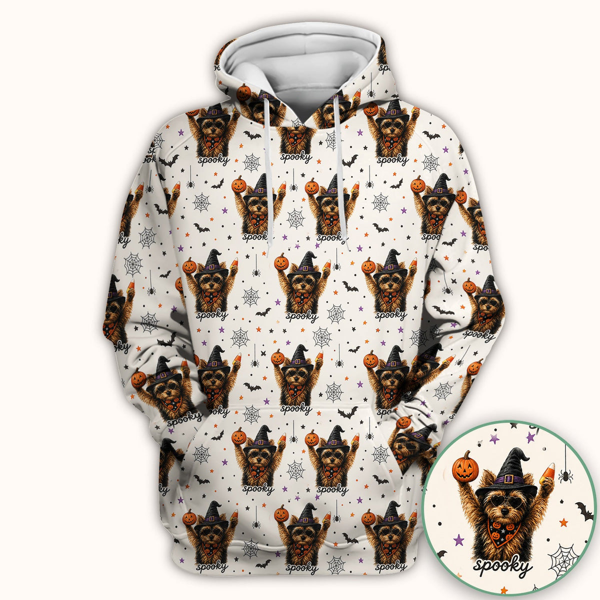Spooky Yorkie Nurse Scrub Top