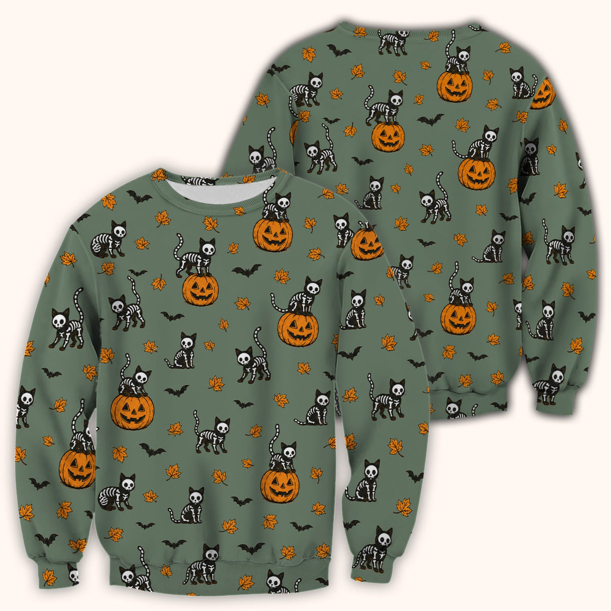 Skeleton Cat Nurse Scrub Top