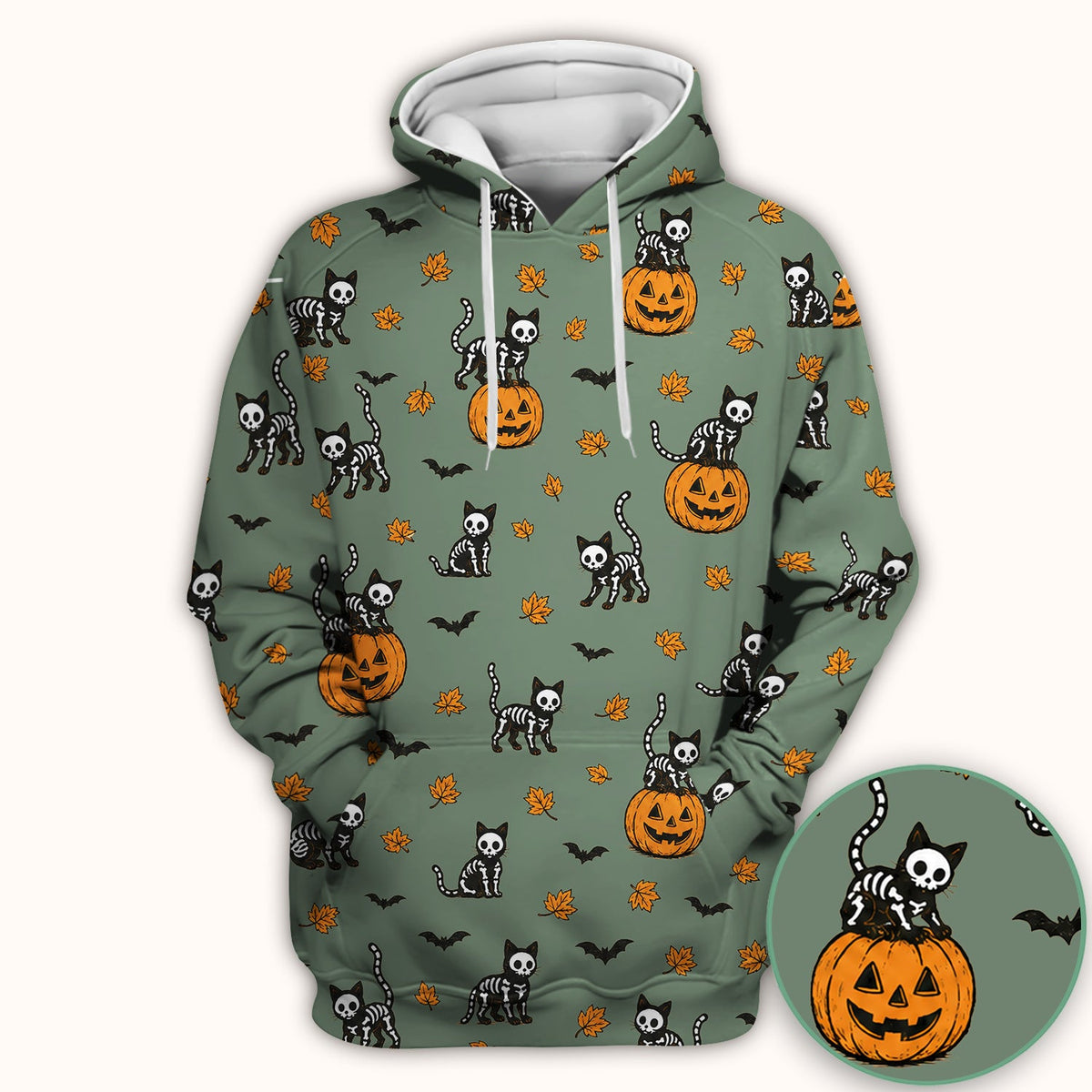 Skeleton Cat Nurse Scrub Top