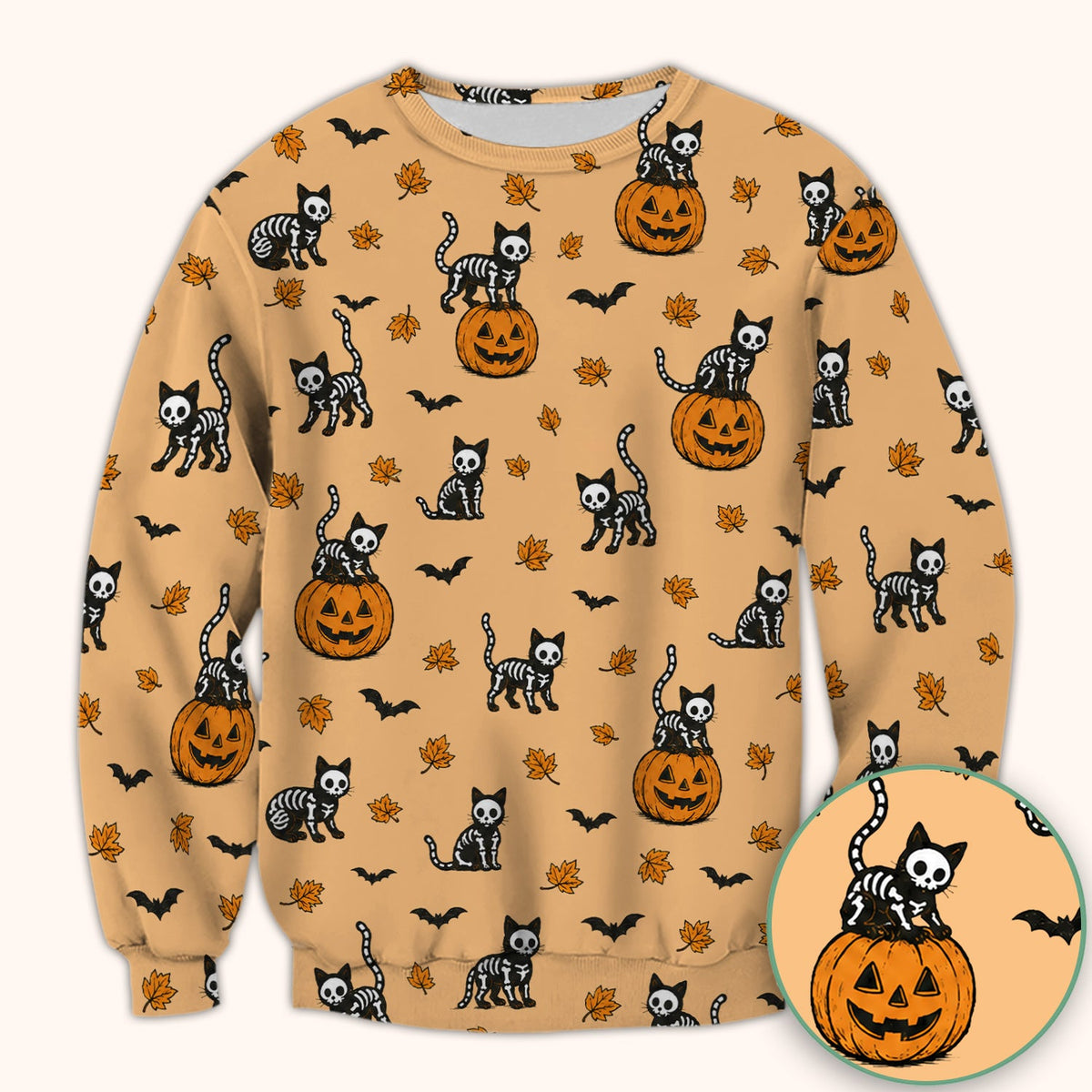 Skeleton Cat Nurse Scrub Top