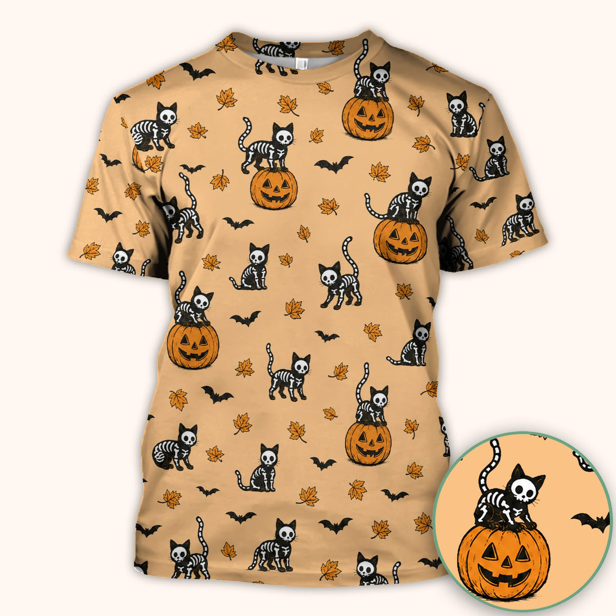 Skeleton Cat Nurse Scrub Top