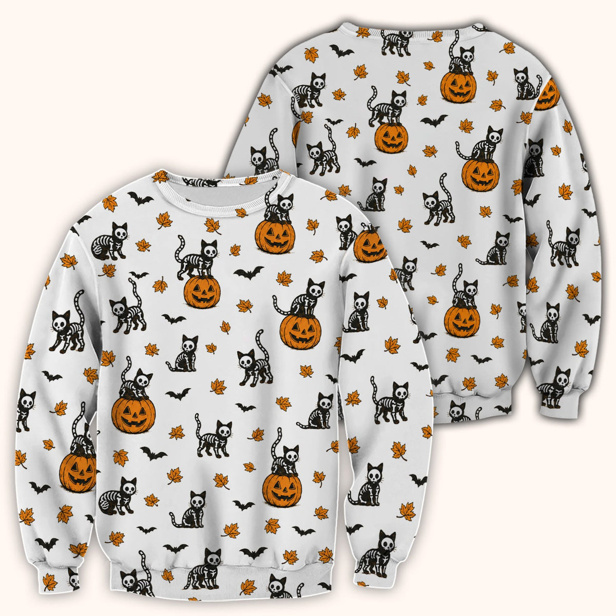 Skeleton Cat Nurse Scrub Top